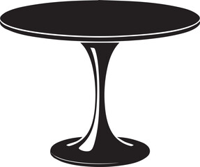 Pedestal Table Silhouette Vector | Elegant Black Vector Art Illustration for Furniture