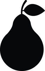 Pear fruit silhouette,  Pear icon vector