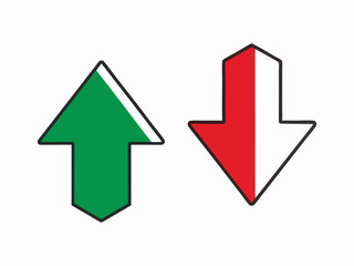 Green Up Arrow and Red Down Arrow Icons
