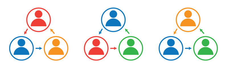 set of colorful team work business people icon, communication symbol.