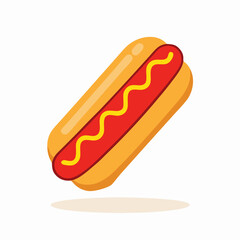 Hot Dog Illustration: Simple Cartoon Style Food Icon