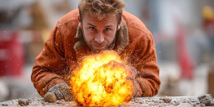 man defusing a bomb