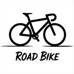 Dynamic Road Bike Vector Illustration with Ground Dust Effect and Bold Typography