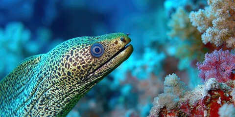 moray eel swimming in ocean 