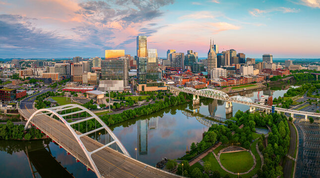 Fototapeta Panorama of Nashville, Tennessee Music City