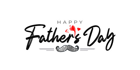 Happy Father's Day holiday concept. Father Day card, logotype drawing painting and design with paint brush calligraphy.