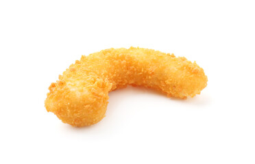 One tasty tempura shrimp isolated on white