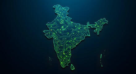 India circuit board map graphic