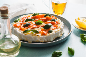 Omelette Poulard. Omelette of Mother Poulard. French omelette with whipped egg whites, lightly...