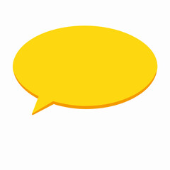 Yellow Speech Bubble, Blank Dialogue Box, Empty Chat Balloon