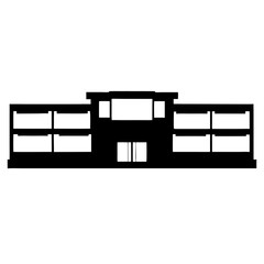 Shopping Mall Outline Icon, Minimal Mall Illustration
