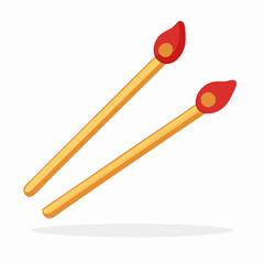 Two Lit Matches, Burning Matchsticks, Fire Icon
