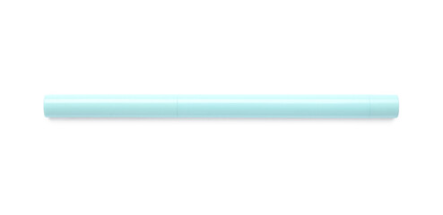 Light blue twist up eye pencil isolated on white, top view