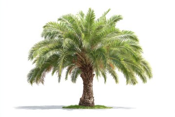 Fototapeta premium Isolated Palm Tree on White: Tropical Stock Photo