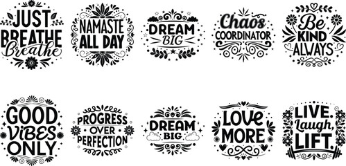 Mindfulness and Wellness Quote Pack with Hand-Drawn Style
