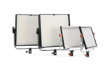 Professional lighting equipment. LED lamps isolated on white