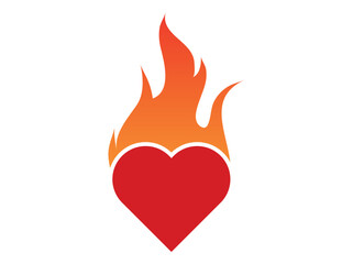 Flaming Heart Vector- Passion, Intense Love, and Burning Desire Symbol - High-Quality Graphic for Emotional Designs