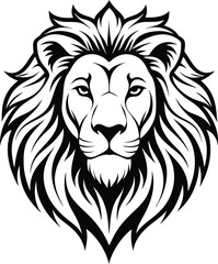 Lion head silhouette, lion head vector