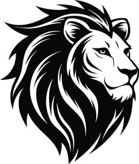 Lion head silhouette, lion head vector