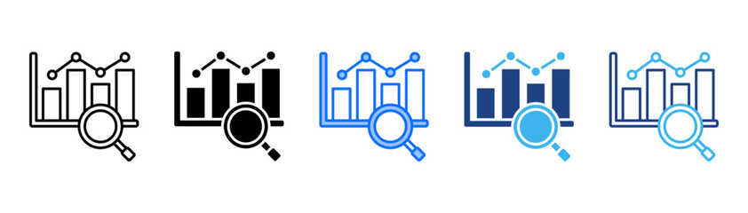 Analysis Icon Set With Multiple Style Collection 