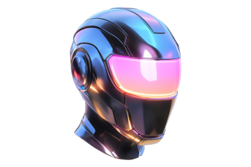 Luminous helmet isolated on transparent background
