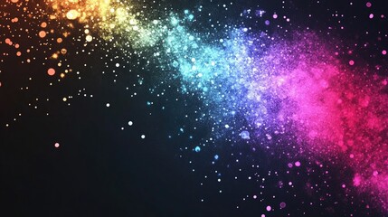 Fototapeta premium Abstract colorful sparkling dots on dark background, vibrant design