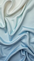 Obraz premium Elegant waves of white and blue gradient fabric with soft textures