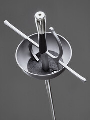 Closeup of Historic Rapier Sword Hilt with Elegant Design Elements..