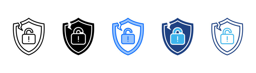 Security Breach Icon Set With Multiple Style Collection  © Syafii5758
