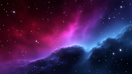 Fototapeta premium Purple Nebula and Starburst in Deep Space. Vibrant Galactic Nebula Explosion in the Cosmos. starry night sky with stars