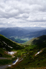 Obraz premium Beautiful mountains landscape with green hills. Carpathians, Ukraine.