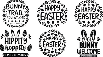Happy Easter Quote Collection in Black and White