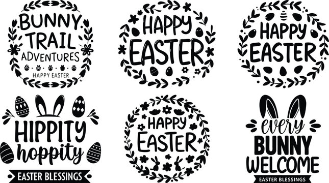 Happy Easter Quote Collection in Black and White