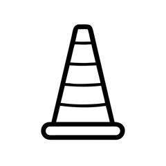 Simple Black  Road Construction Cone Vector Silhouette outline 