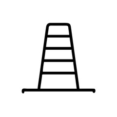 Simple Black  Road Construction Cone Vector Silhouette outline 