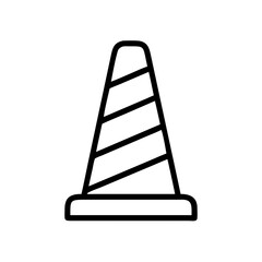 Simple Black  Road Construction Cone Vector Silhouette outline 