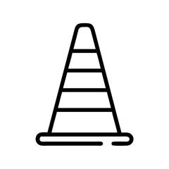 Simple Black  Road Construction Cone Vector Silhouette outline 