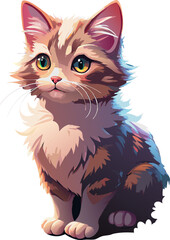 cat vector on white background