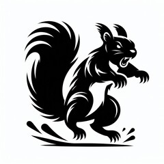 Naklejka premium Squirrel silhouette