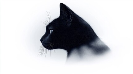 Profile of a black cat
