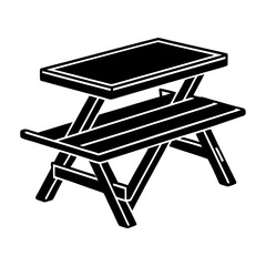 Folding Picnic Table silhouette vector