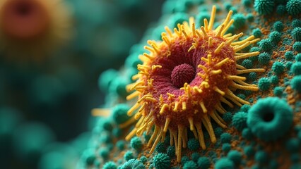 Microscopic image of orange virus