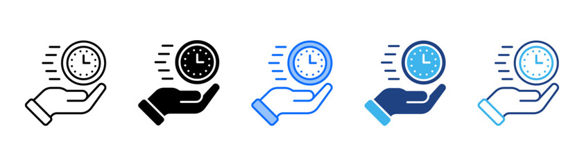 Timing Icon Set With Multiple Style Collection 