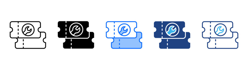 Support Ticket Icon Set With Multiple Style Collection 