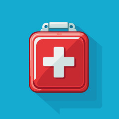 Obraz premium Modern First Aid Kit on a Vibrant Background