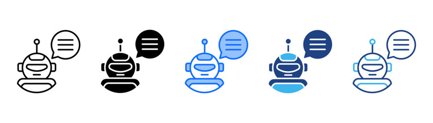 Fototapeta premium Chatbot Icon Set With Multiple Style Collection 