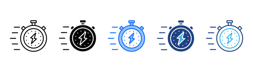 Fast Time Icon Set With Multiple Style Collection 