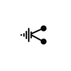 Audio streaming share icon digital music broadcast