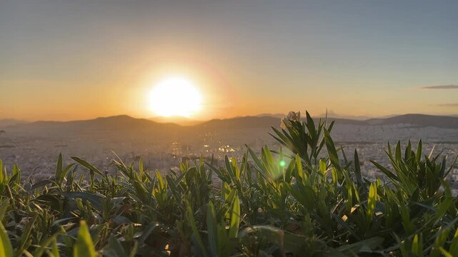 Sunset over Athens, Greece
