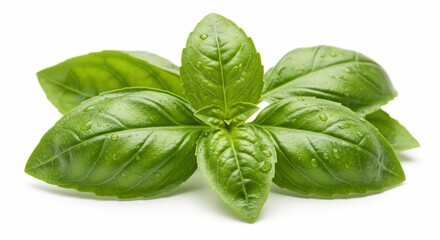 Fresh basil leaves aromatic herb culinary ingredient healthy food green basil plant sweet basil herbs closeup